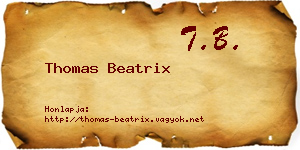 Thomas Beatrix névjegykártya